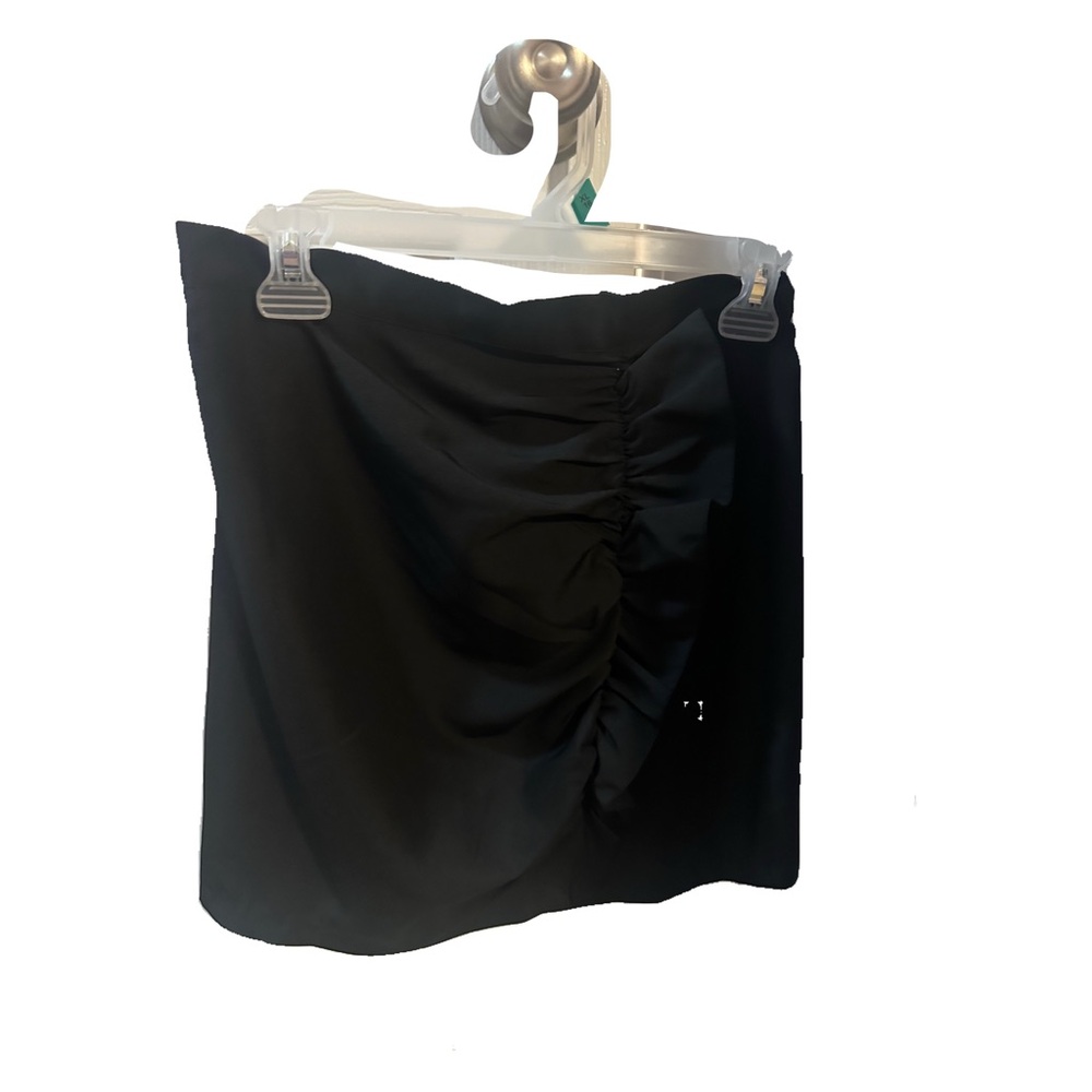 H&M Black Ruched Mini Skirt